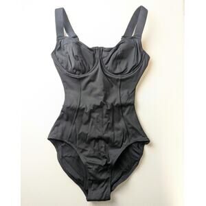 TA3 Lifty One Piece Swimsuit Black Lace Up Sculpting Slimming UPF 50 Small D/DD